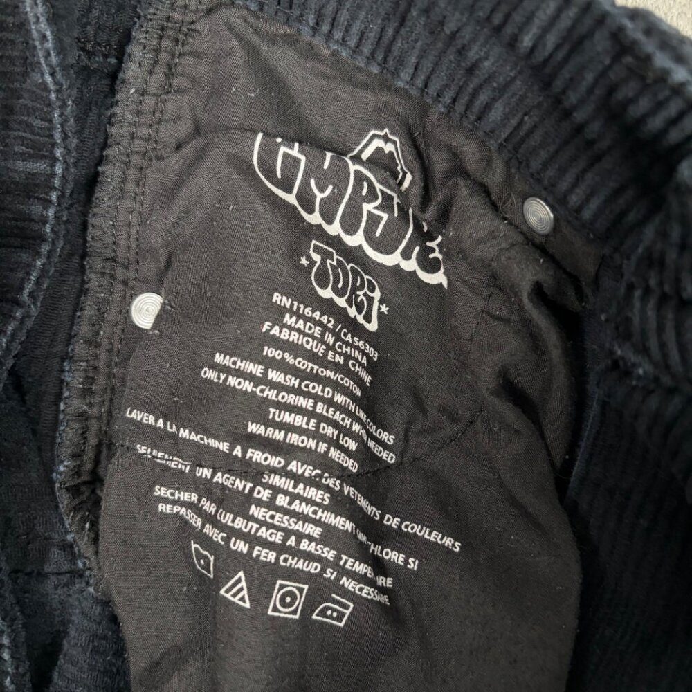 Empyre Tori Black Corduroy Pants Size 0 High Rise Straight Leg Y2K Skate Style - Picture 3 of 9